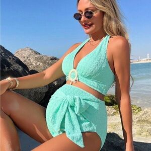 Mint Green Maternity Bikini Set